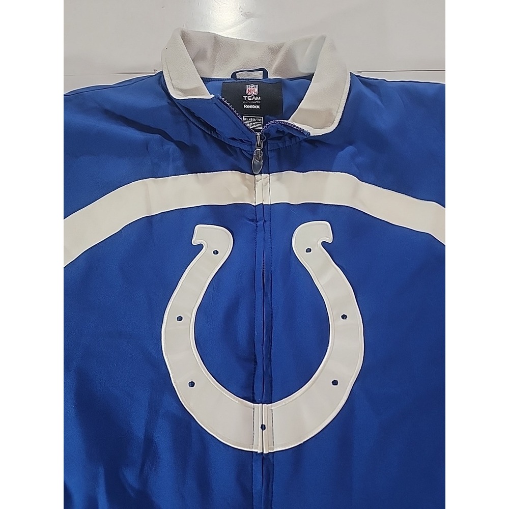Reebok NFL Team Apparel Colts Sideline Jacket XL Blue Heavyweight Fleece Lined - Picture 3 of 12